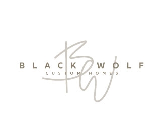 Black Wolf Custom Homes logo design by REDCROW
