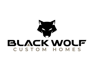 Black Wolf Custom Homes logo design by jaize