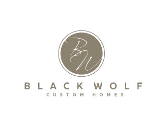 Black Wolf Custom Homes logo design by REDCROW
