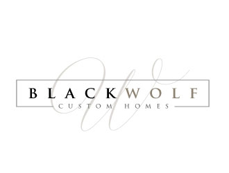 Black Wolf Custom Homes logo design by REDCROW