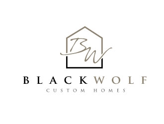 Black Wolf Custom Homes logo design by REDCROW