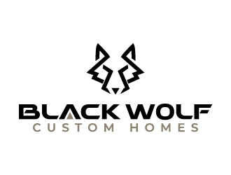 Black Wolf Custom Homes logo design by jaize