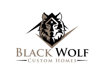 Black Wolf Custom Homes logo design by aRBy