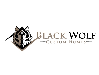 Black Wolf Custom Homes logo design by aRBy