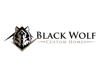 Black Wolf Custom Homes logo design by aRBy