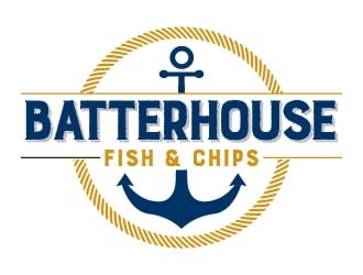 BatterHouse fish & chips logo design by J0s3Ph
