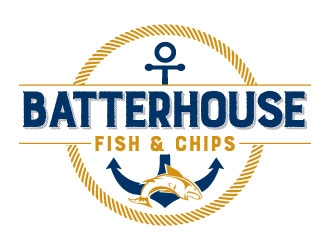 BatterHouse fish & chips logo design by J0s3Ph