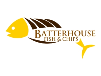 BatterHouse fish & chips logo design by ElonStark