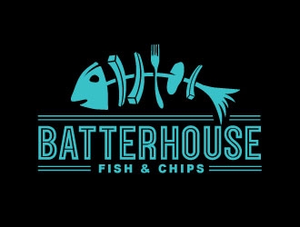 BatterHouse fish & chips logo design by REDCROW