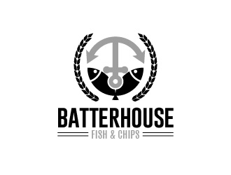 BatterHouse fish & chips logo design by usef44