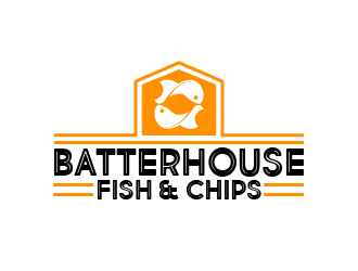 BatterHouse fish & chips logo design by reight