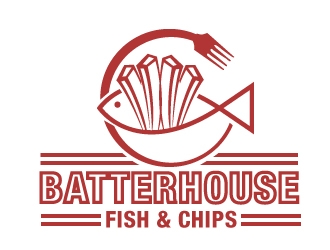 BatterHouse fish & chips logo design by PMG