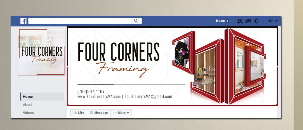 Four Corners Framing logo design by DreamLogoDesign