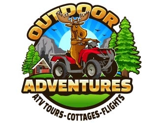 Outdoor Adventures  tagline = ( ATV Tours - Cottages- Flights ) logo design by Aelius