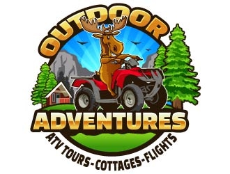 Outdoor Adventures  tagline = ( ATV Tours - Cottages- Flights ) logo design by Aelius