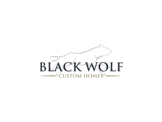 Black Wolf Custom Homes logo design by ammad
