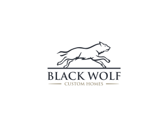 Black Wolf Custom Homes logo design by ammad