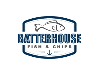 BatterHouse fish & chips logo design by jaize