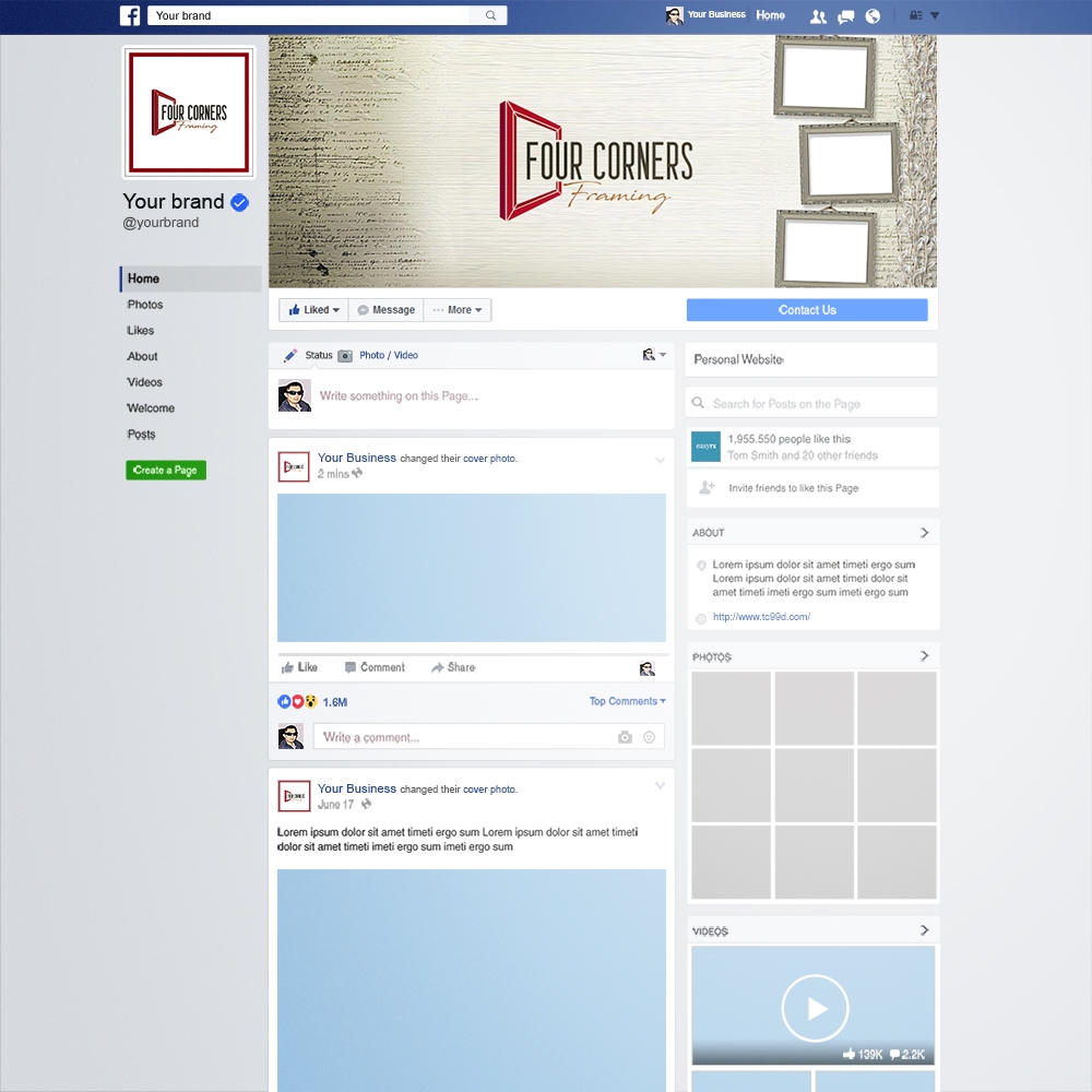 Four Corners Framing logo design by Kindo