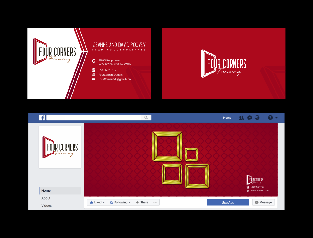 Four Corners Framing logo design by mutafailan