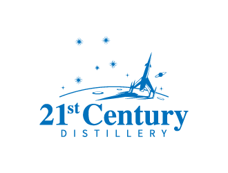21st Century Distillery logo design by hwkomp