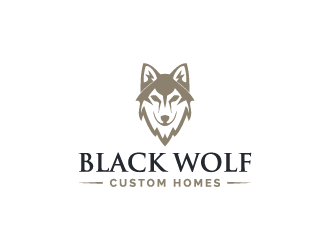 Black Wolf Custom Homes logo design by shadowfax