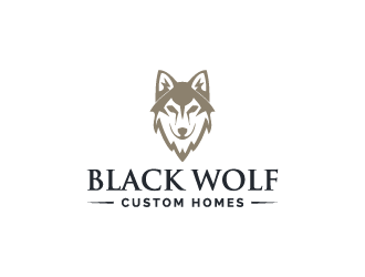 Black Wolf Custom Homes logo design by shadowfax