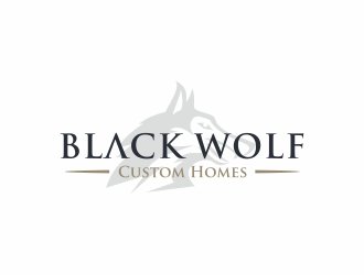 Black Wolf Custom Homes logo design by ammad