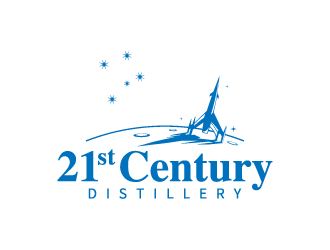 21st Century Distillery logo design by hwkomp