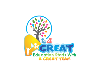 A Great Education Starts With A Great Team logo design by giphone