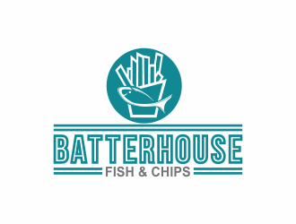 BatterHouse fish & chips logo design by bosbejo