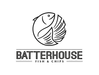 BatterHouse fish & chips logo design by Coolwanz