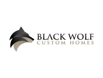 Black Wolf Custom Homes logo design by mhala