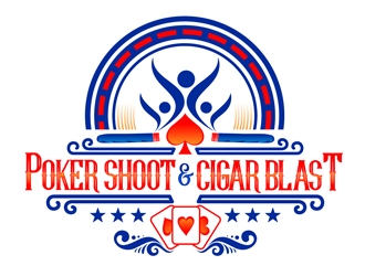 POKER SHOOT & CIGAR BLAST logo design by DreamLogoDesign