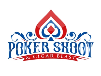 POKER SHOOT & CIGAR BLAST logo design by DreamLogoDesign