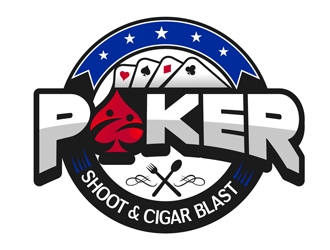 POKER SHOOT & CIGAR BLAST logo design by DreamLogoDesign