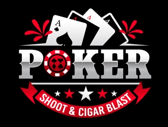 POKER SHOOT & CIGAR BLAST logo design by DreamLogoDesign