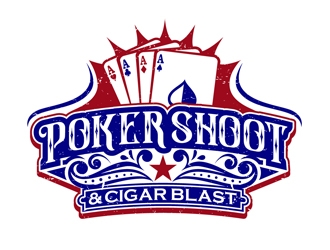 POKER SHOOT & CIGAR BLAST logo design by DreamLogoDesign