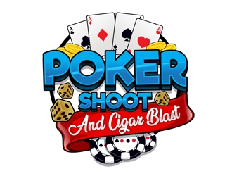 POKER SHOOT & CIGAR BLAST logo design by DreamLogoDesign