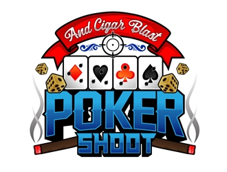 POKER SHOOT & CIGAR BLAST logo design by DreamLogoDesign