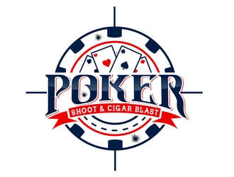 POKER SHOOT & CIGAR BLAST logo design by DreamLogoDesign