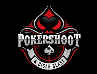 POKER SHOOT & CIGAR BLAST logo design by DreamLogoDesign