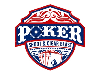 POKER SHOOT & CIGAR BLAST logo design by DreamLogoDesign