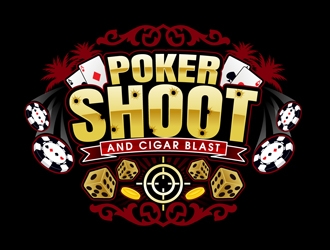 POKER SHOOT & CIGAR BLAST logo design by DreamLogoDesign