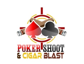 POKER SHOOT & CIGAR BLAST logo design by samuraiXcreations