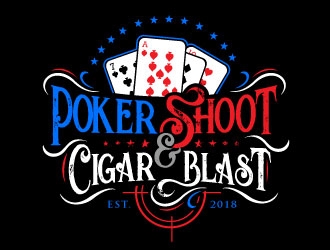 POKER SHOOT & CIGAR BLAST logo design by REDCROW