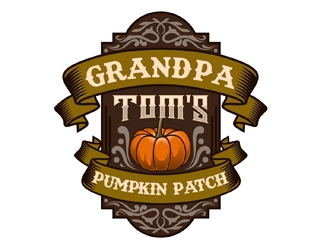 Grandpa Toms Pumpkin Patch logo design by DreamLogoDesign