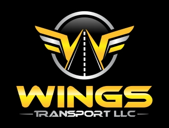 wings transport llc logo design by ruki