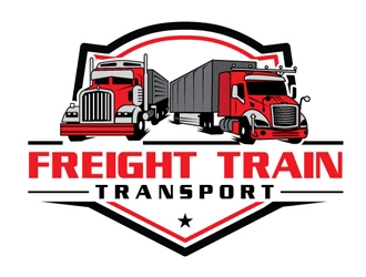 Freight Train Transport  logo design by logoguy