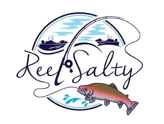 Reel Salty logo design by MAXR